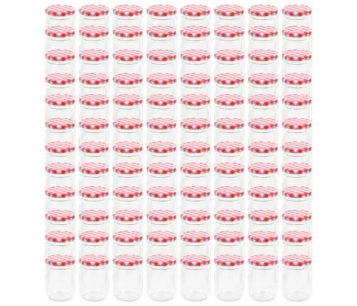 Klaasist Moosipurgid Valge Ja Punase Kaanega 96 Tk, 230 Ml