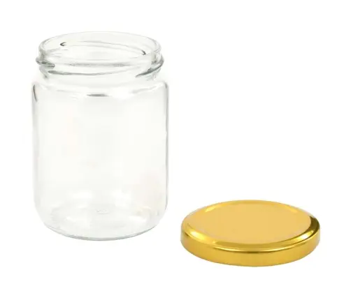 Ievārījuma Burciņas, Zelta Krāsas Vāciņi, 48 Gab., 230 Ml Vidaxl