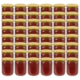 Ievārījuma Burciņas, Zelta Krāsas Vāciņi, 48 Gab., 230 Ml Vidaxl
