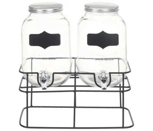 Dzērienu Dispenseri Ar Statīvu, 2 Gab., 2 X 4 L, Stikls  Vidaxl