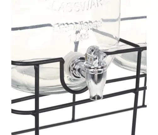 Dzērienu Dispenseri Ar Statīvu, 2 Gab., 2 X 4 L, Stikls  Vidaxl