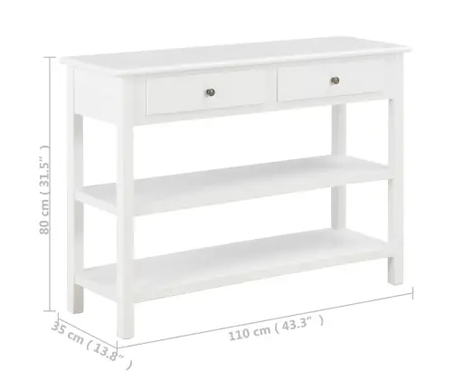 Kumode, 110X35X80 Cm, Balts Mdf Vidaxl