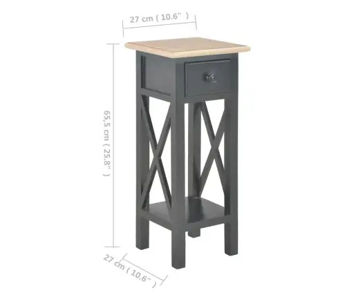 Külglaud, Must, 27 X 27 X 65,5 cm Puit