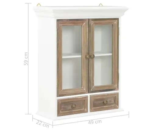 Seinakapp, Valge, 49X22X59 cm Tehispuit