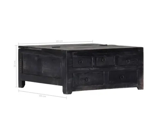 Kafijas Galdiņš, 65X65X30 Cm, Mango Masīvkoks, Melns Vidaxl