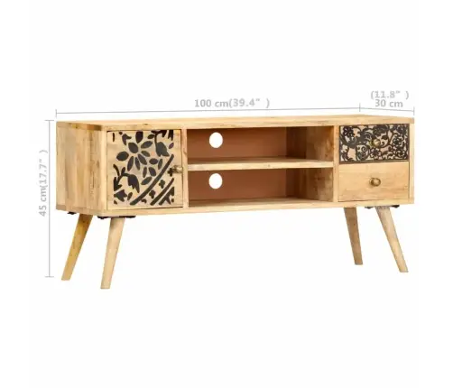 Tv Skapītis, 100X30X45 Cm, Mango Masīvkoks Vidaxl Tv Skapītis, 100X30X45 Cm, Mango Masīvkoks Vidaxl
