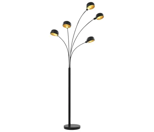 Põrandalamp, 200 cm 5 X E14, Must Ja Kuldne