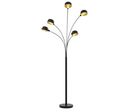 Põrandalamp, 200 cm 5 X E14, Must Ja Kuldne