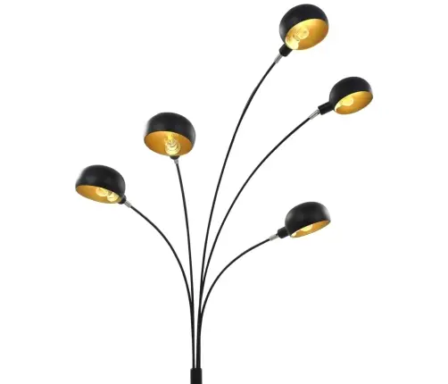 Põrandalamp, 200 cm 5 X E14, Must Ja Kuldne