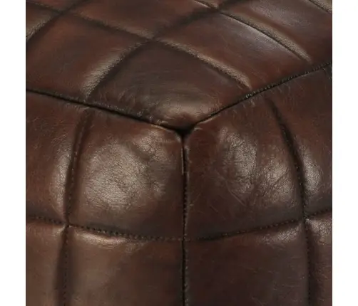 Pufas, Tamsiai Rudas, 40X40X40cm Tikra Ožkos Oda