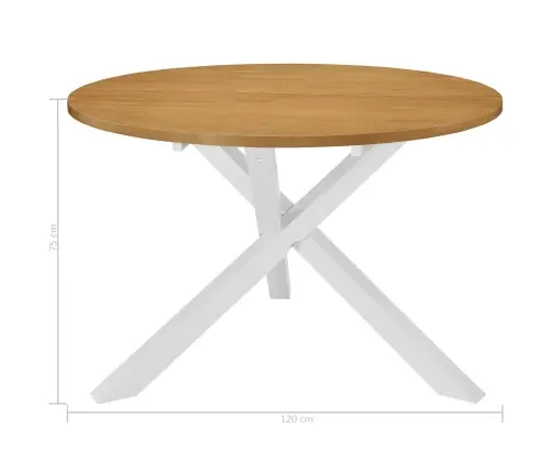 Virtuves Galds, 120X75 Cm, Balts Mdf Vidaxl