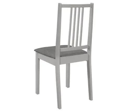 Virtuves Krēsli Ar Matračiem, 2 Gab., Pelēks Masīvkoks Vidaxl