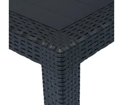 3-Daļīgs Plastmasas Dārza Mēbeļu Komplekts, Antracītpelēks Vidaxl