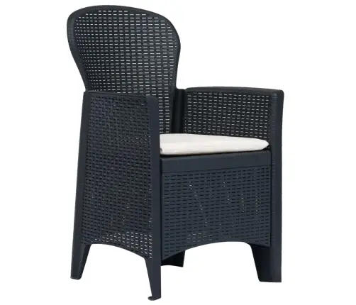 5-Daļīgs Plastmasas Dārza Mēbeļu Komplekts, Antracītpelēks Vidaxl