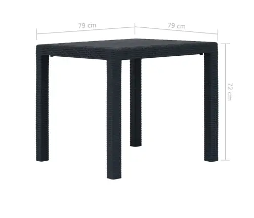 5-Daļīgs Plastmasas Dārza Mēbeļu Komplekts, Antracītpelēks Vidaxl