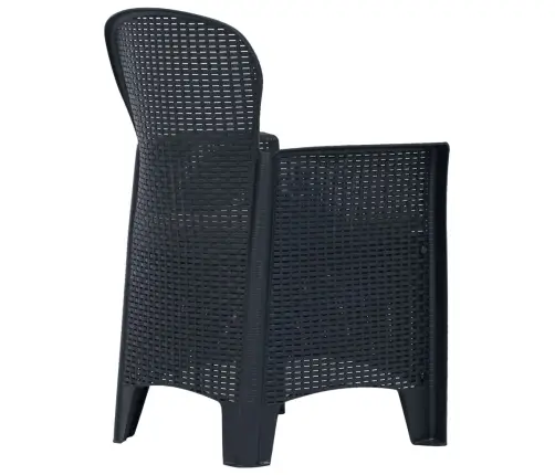 5-Daļīgs Plastmasas Dārza Mēbeļu Komplekts, Antracītpelēks Vidaxl