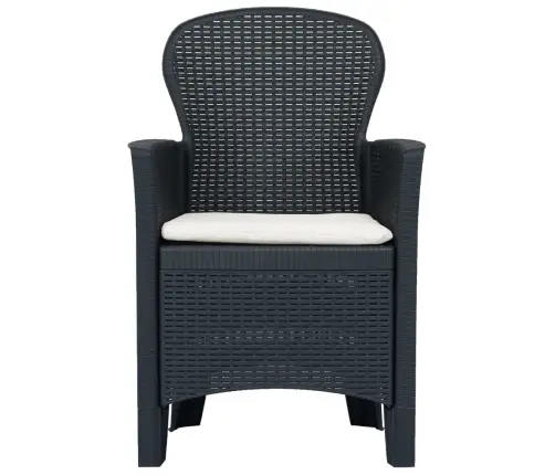 5-Daļīgs Plastmasas Dārza Mēbeļu Komplekts, Antracītpelēks Vidaxl