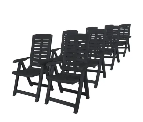 Deviņdaļīgs Dārza Mēbeļu Komplekts, Plastmasa, Antracītpelēks Vidaxl