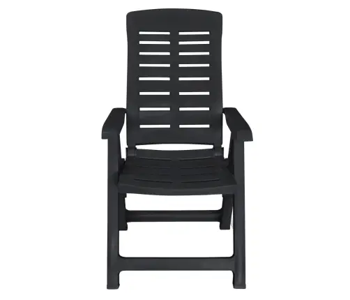 Deviņdaļīgs Dārza Mēbeļu Komplekts, Plastmasa, Antracītpelēks Vidaxl