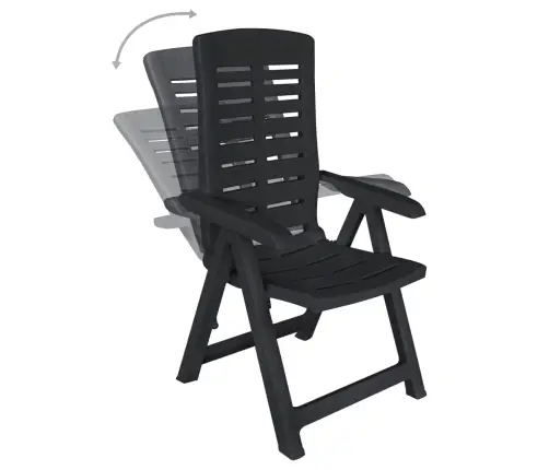 Deviņdaļīgs Dārza Mēbeļu Komplekts, Plastmasa, Antracītpelēks Vidaxl