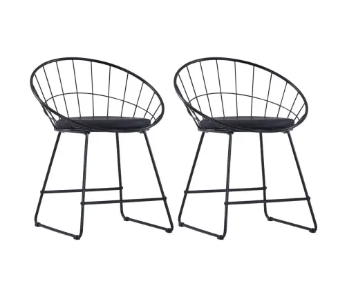 Söögitoolid Kunstnahast Istmetega 2 Tk, Must, Teras