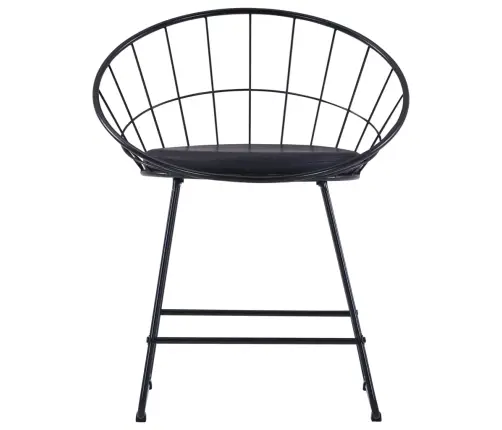 Söögitoolid Kunstnahast Istmetega 2 Tk, Must, Teras