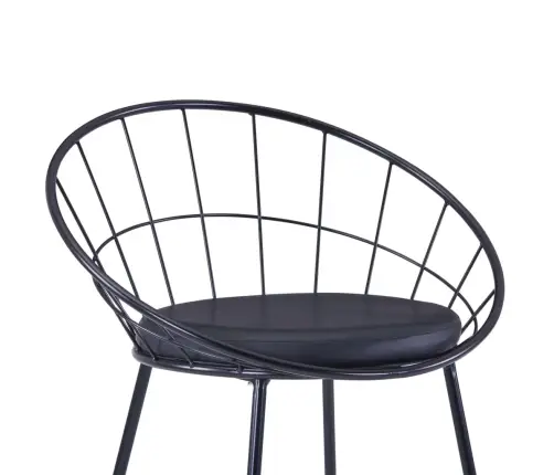 Söögitoolid Kunstnahast Istmetega 2 Tk, Must, Teras