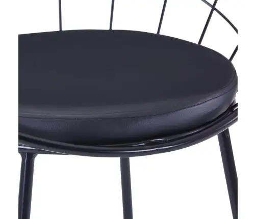 Söögitoolid Kunstnahast Istmetega 2 Tk, Must, Teras