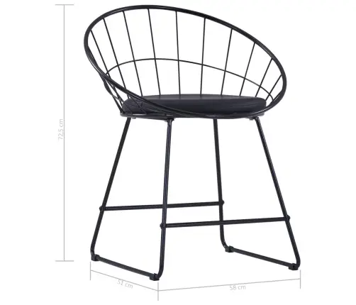 Söögitoolid Kunstnahast Istmetega 2 Tk, Must, Teras