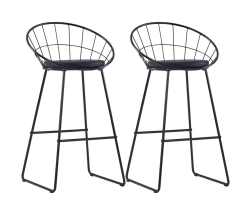 Bāra Krēsli, 2 Gab., Melna Mākslīgā Āda Vidaxl