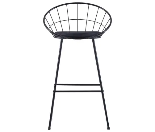 Bāra Krēsli, 2 Gab., Melna Mākslīgā Āda Vidaxl