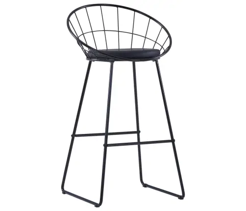 Bāra Krēsli, 2 Gab., Melna Mākslīgā Āda Vidaxl