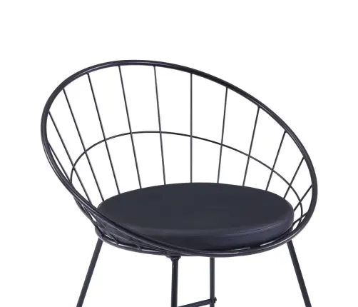 Bāra Krēsli, 2 Gab., Melna Mākslīgā Āda Vidaxl