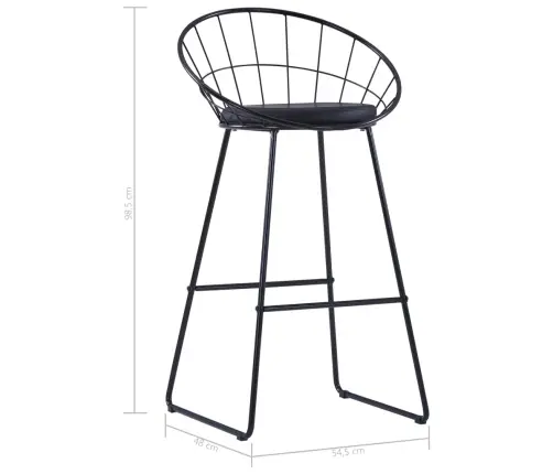 Bāra Krēsli, 2 Gab., Melna Mākslīgā Āda Vidaxl