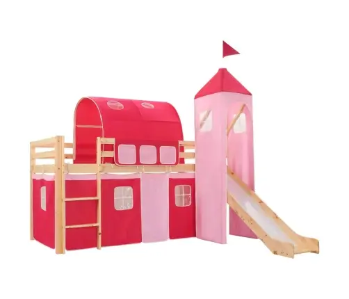 Laste Narivoodi Liumäe Ja Redeliga, Männipuit, 208 X 230 Cm