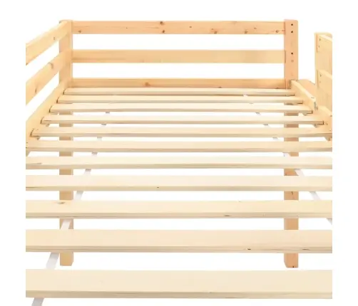 Bērnu Gulta Ar Slidkalniņu Un Trepēm, Priedes Koks, 97X208 Cm Vidaxl