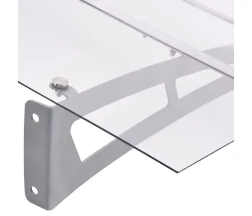 Durvju Jumtiņš, Sudraba Krāsā Un Caurspīdīgs, 150X90 Cm, Pet Vidaxl