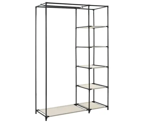 Kokkupandav Riidekapp, Kreemjasvalge, 110 X 45 X 175 cm Kangas