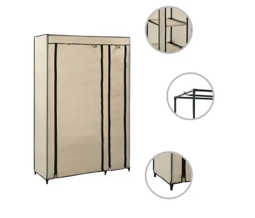 Salokāmi Skapji, 2 Gab., 110X45X175 Cm, Krēmkrāsas Audums Vidaxl Salokāmi Skapji, 2 Gab., 110X45X175 Cm, Krēmkrāsas Audums Vidaxl