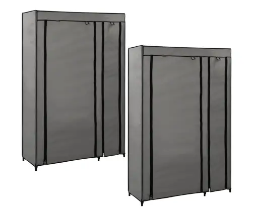 Salokāmi Skapji, 2 Gab., 110X45X175 Cm, Pelēks Audums Vidaxl