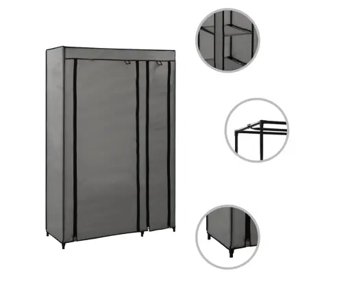 Salokāmi Skapji, 2 Gab., 110X45X175 Cm, Pelēks Audums Vidaxl