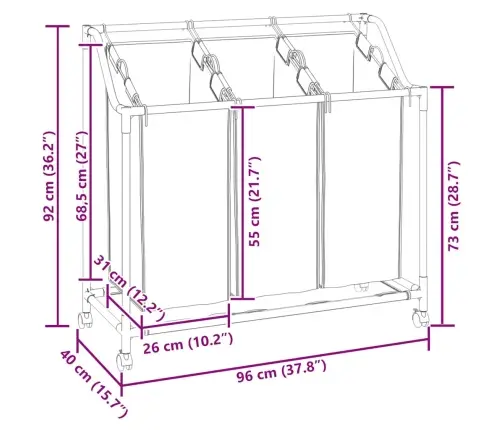 Pesusorteerija 3 Kotiga, Must, Teras