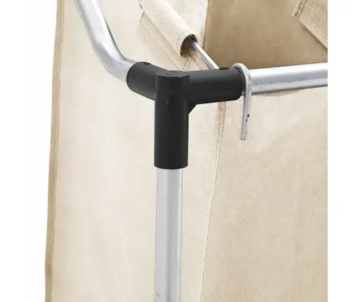 Veļas Kaste, 4 Nodalījumi, Krēmkrāsā, Tērauds Vidaxl