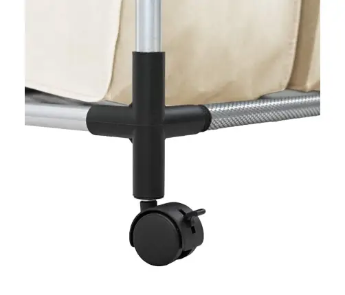 Veļas Kaste, 4 Nodalījumi, Krēmkrāsā, Tērauds Vidaxl