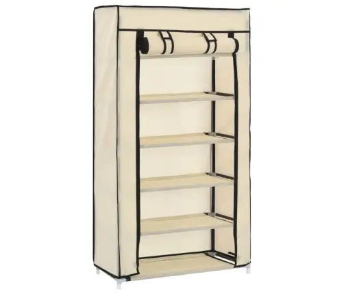 Apavu Skapis Ar Pārsegu, Bēšs, 58X28X106 Cm, Audums Vidaxl