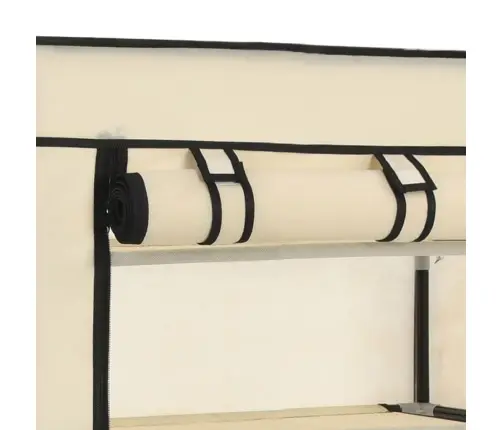 Apavu Skapis Ar Pārsegu, Bēšs, 58X28X106 Cm, Audums Vidaxl