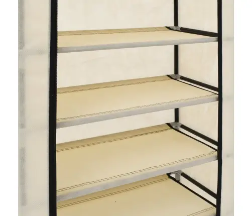 Apavu Skapis Ar Pārsegu, Bēšs, 58X28X106 Cm, Audums Vidaxl