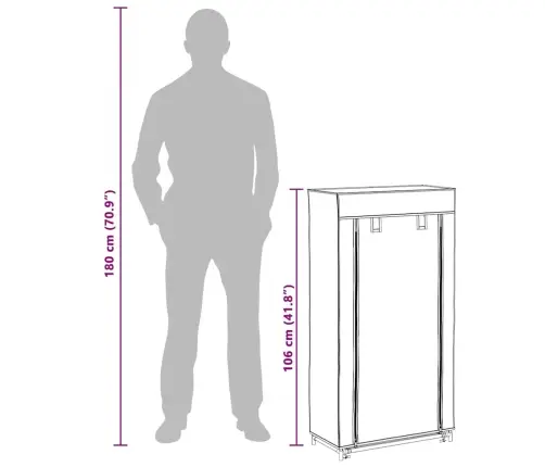 Spintelė Batams Su Apdangalu, Pilkos Sp., 58X28X106cm Aud.