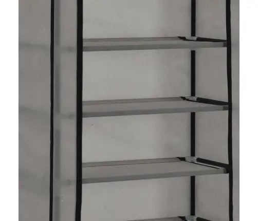 Apavu Skapis Ar Pārsegu, Pelēks, 57X29X162 Cm, Audums Vidaxl Apavu Skapis Ar Pārsegu, Pelēks, 57X29X162 Cm, Audums Vidaxl