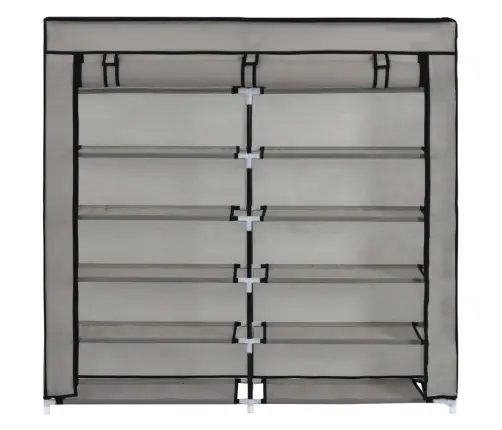 Apavu Skapis Ar Pārsegu, Pelēks, 115X28X110 Cm, Audums Vidaxl